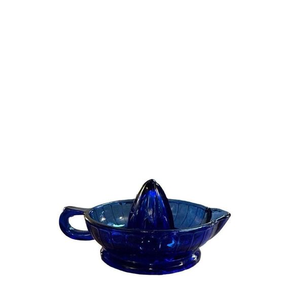 Rare Hazel Atlas Cobalt Blue Reamer with Tab Handle Depression Glass - Picture 2 of 6